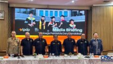 Foto: Media Briefing Lembaga Pengelola Dana Pendidikan (LPDP) di Aula DJPK Gedung Radius Prawiro, Kementerian Keuangan, Rabu (25/2/2026). (CNBC Indonesia/Zahwa Madjid)

