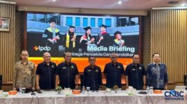 Foto: Media Briefing Lembaga Pengelola Dana Pendidikan (LPDP) di Aula DJPK Gedung Radius Prawiro, Kementerian Keuangan, Rabu (25/2/2026). (CNBC Indonesia/Zahwa Madjid)

