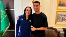 Kathellen bersama Cristiano Ronaldo di Al Nassr. (Dok Kathellen Souza)