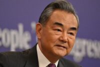 Menlu China Wang Yi di Beijing (7/3/2024). (Foto: AFP/WANG ZHAO)




